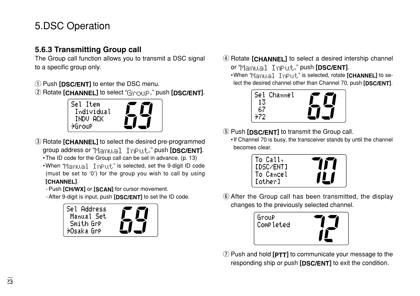 Dsc operation | Furuno MARINE VHF RADIOTELEPHONE FM-3000 User Manual | Page 32 / 76