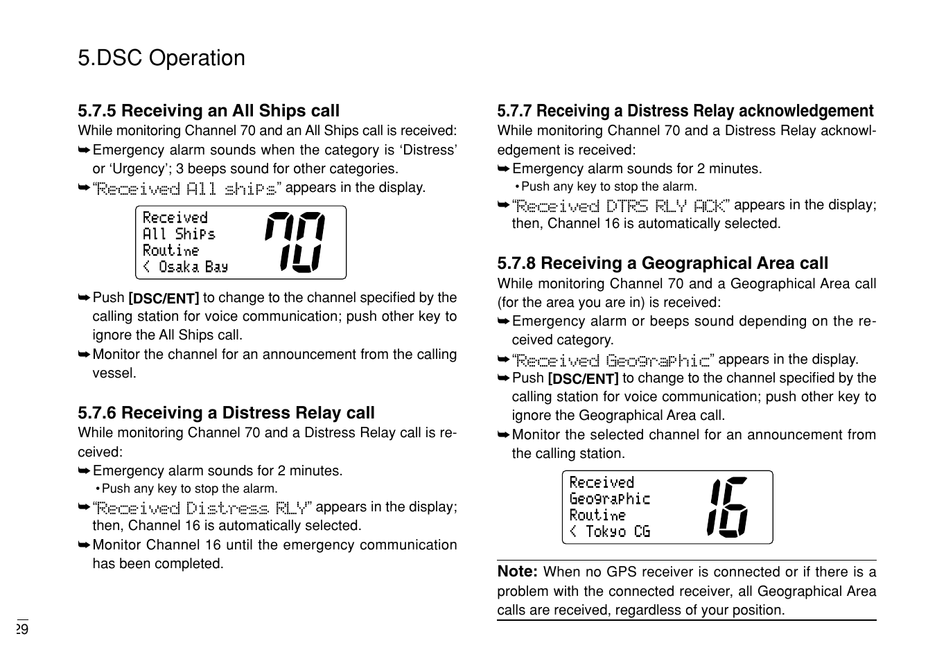 Dsc operation | Furuno MARINE VHF RADIOTELEPHONE FM-3000 User Manual | Page 38 / 76