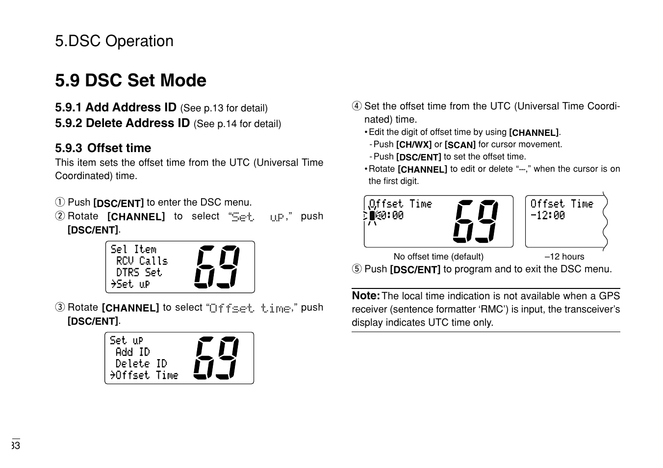 9 dsc set mode, Dsc operation | Furuno MARINE VHF RADIOTELEPHONE FM-3000 User Manual | Page 42 / 76