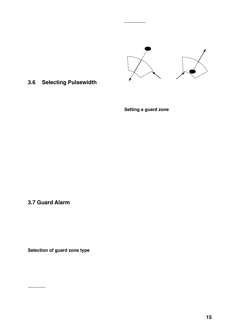 6 selecting pulsewidth, 7 guard alarm | Furuno 1832 User Manual | Page 29 / 64