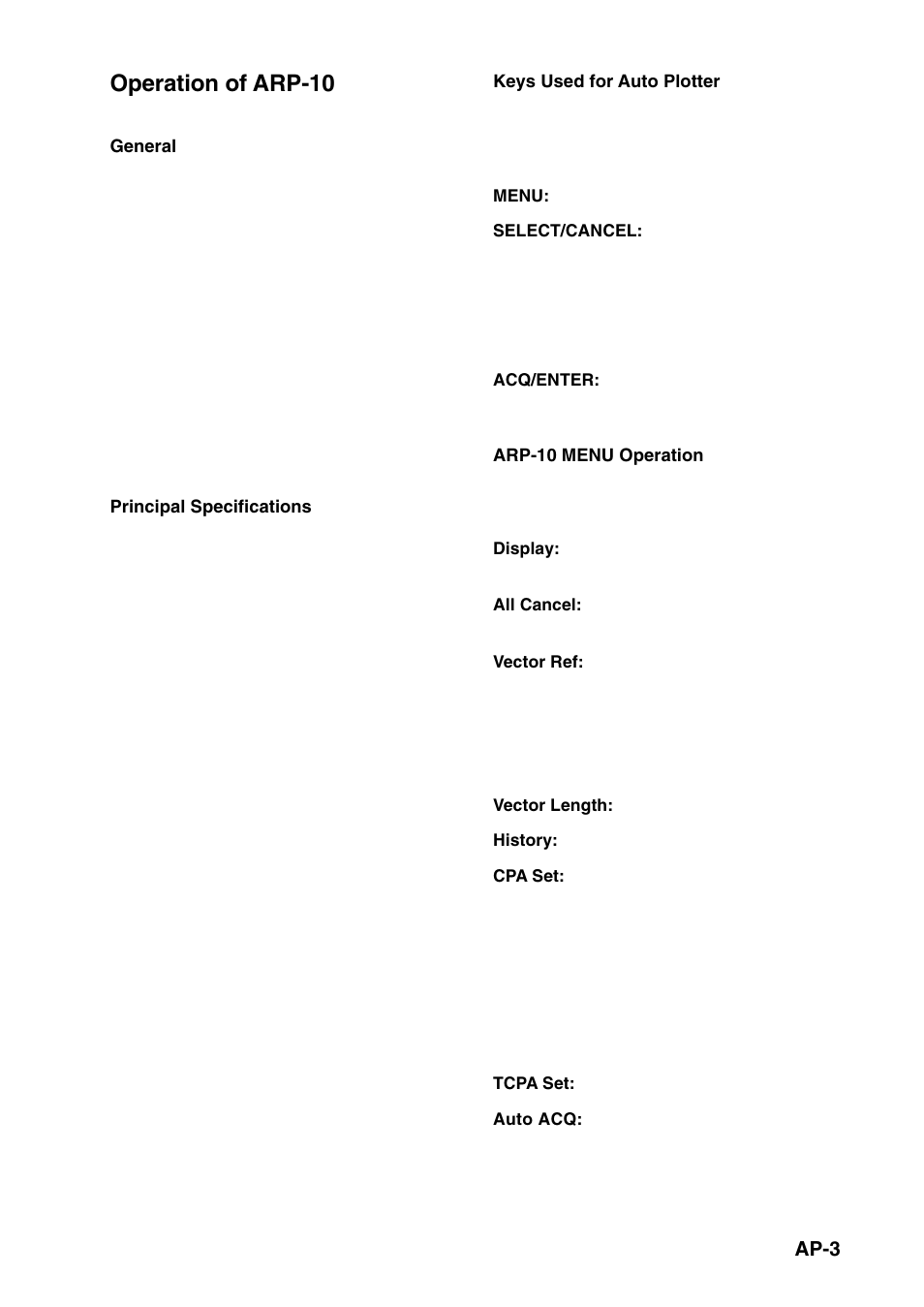 Operation of arp-10 | Furuno 1832 User Manual | Page 53 / 64