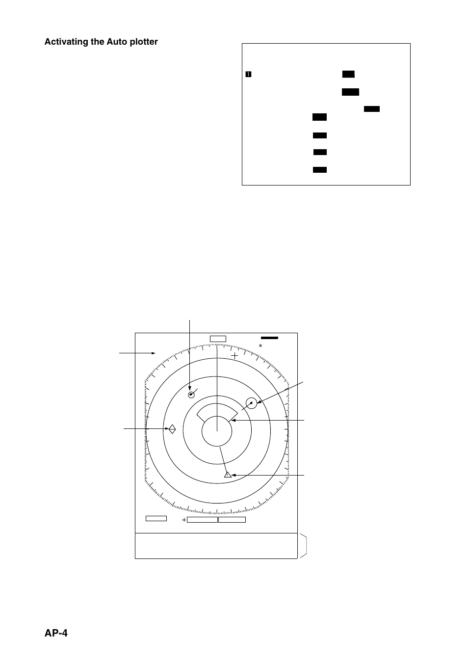 Ap-4, Figure ap-2 arp display, Activating the auto plotter | Furuno 1832 User Manual | Page 54 / 64