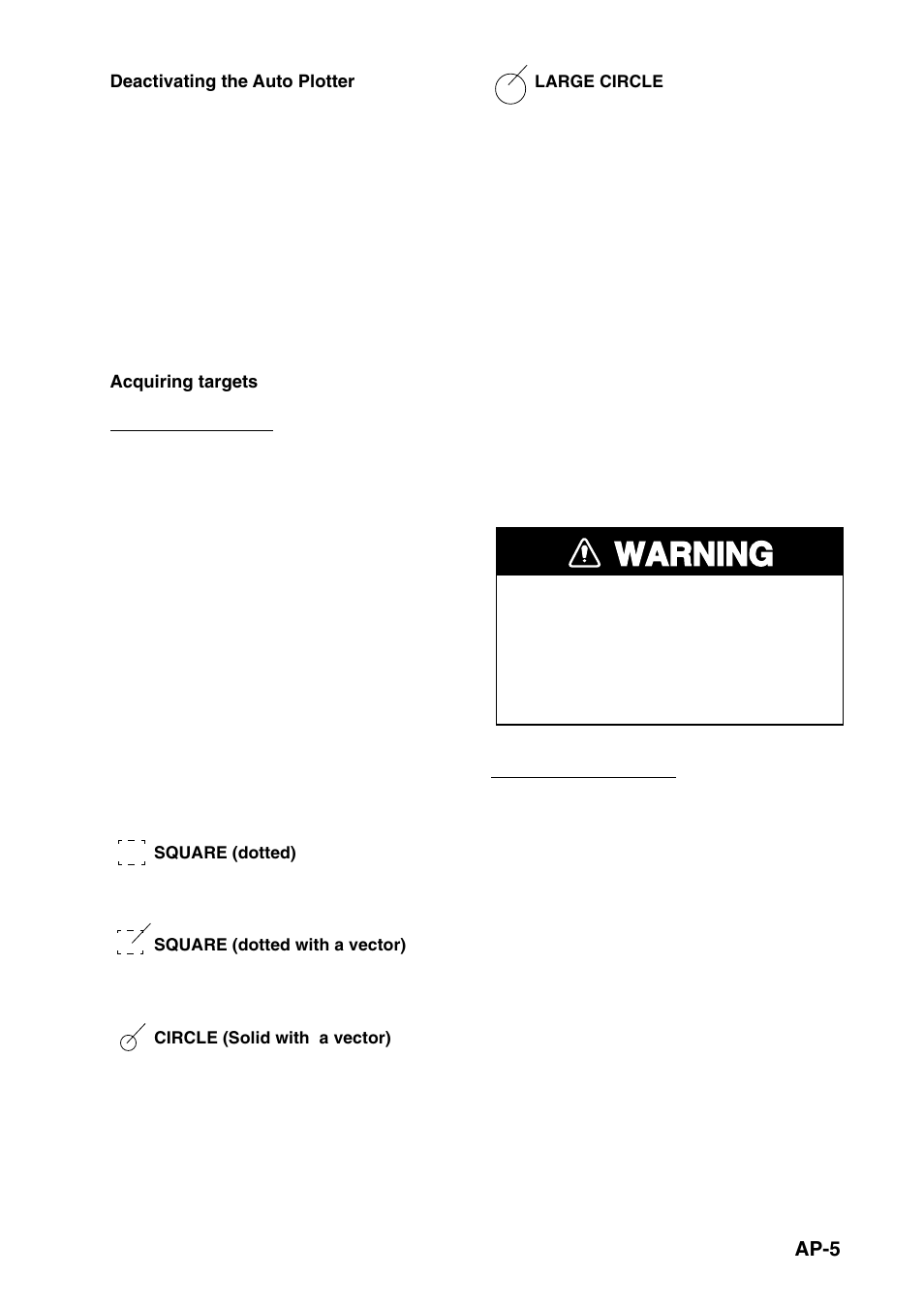 Warning | Furuno 1832 User Manual | Page 55 / 64