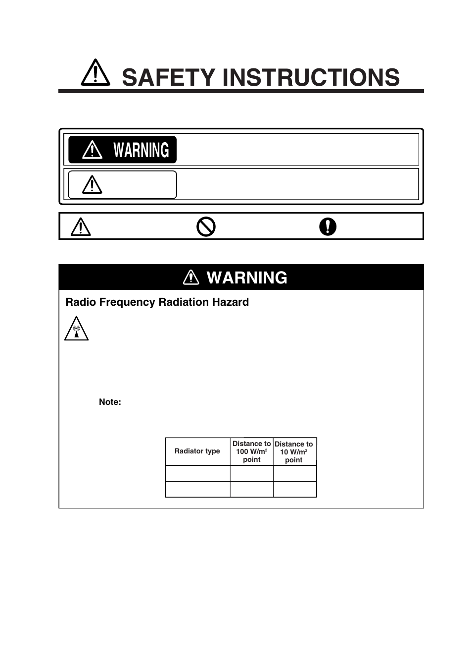 Safety instructions, Warning, Caution | Radio frequency radiation hazard | Furuno FAR-2167DS-BB User Manual | Page 3 / 111