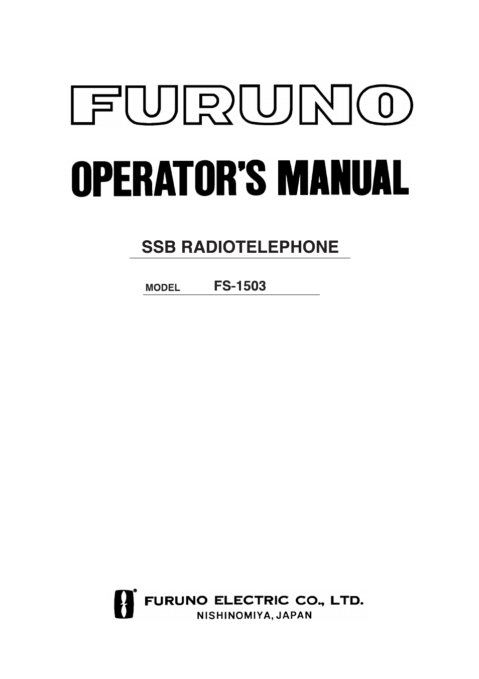 Furuno FS-1503 User Manual | 55 pages