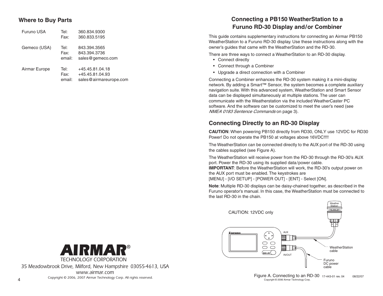 Furuno RD-30 User Manual | 2 pages