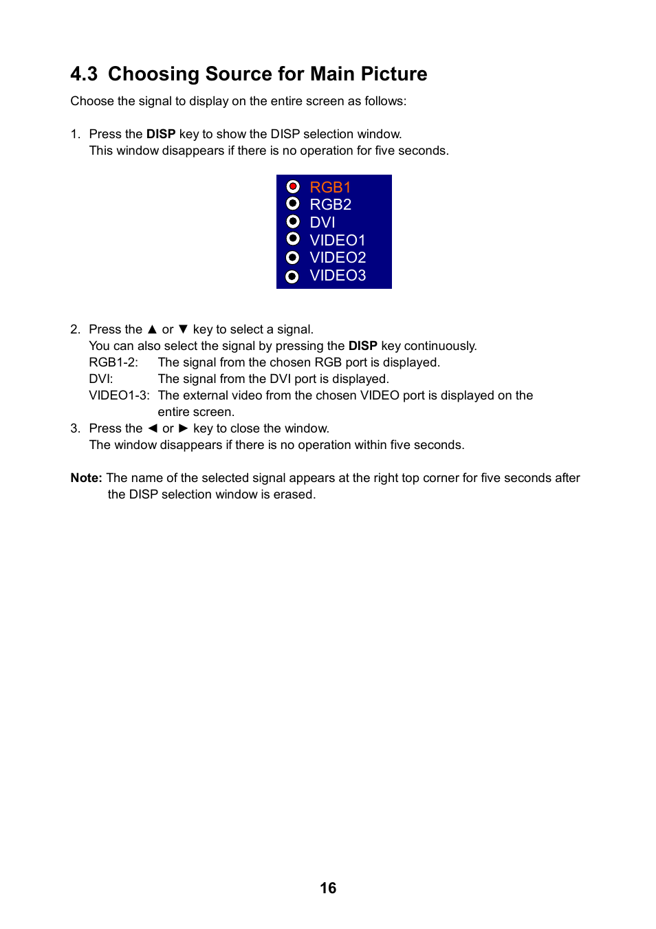 3 choosing source for main picture | Furuno MU-17OC User Manual | Page 23 / 65