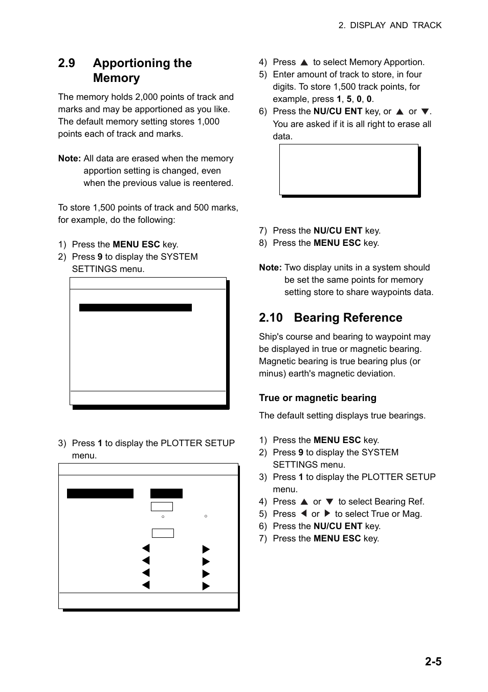 9 apportioning the memory, 10 bearing reference | Furuno GP-150-DUAL User Manual | Page 21 / 123