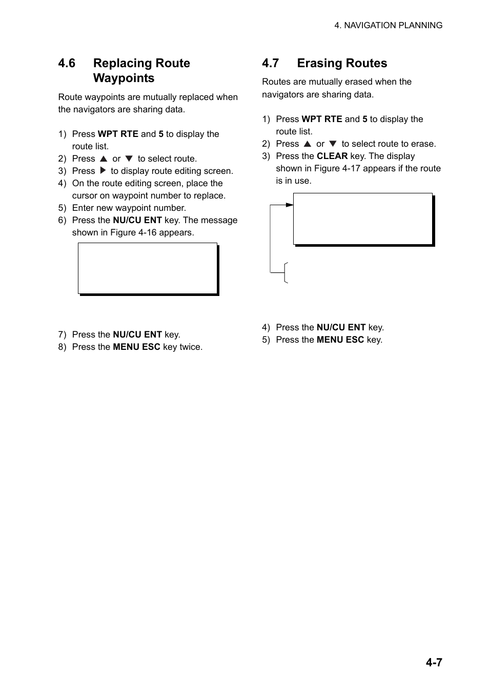 6 replacing route waypoints, 7 erasing routes | Furuno GP-150-DUAL User Manual | Page 33 / 123