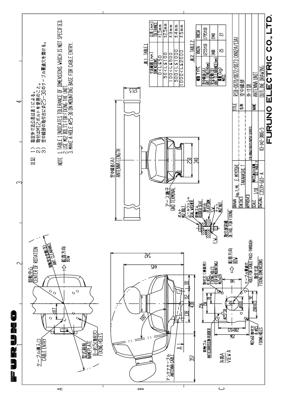 Outline drawings | Furuno FR-8122 User Manual | Page 50 / 56
