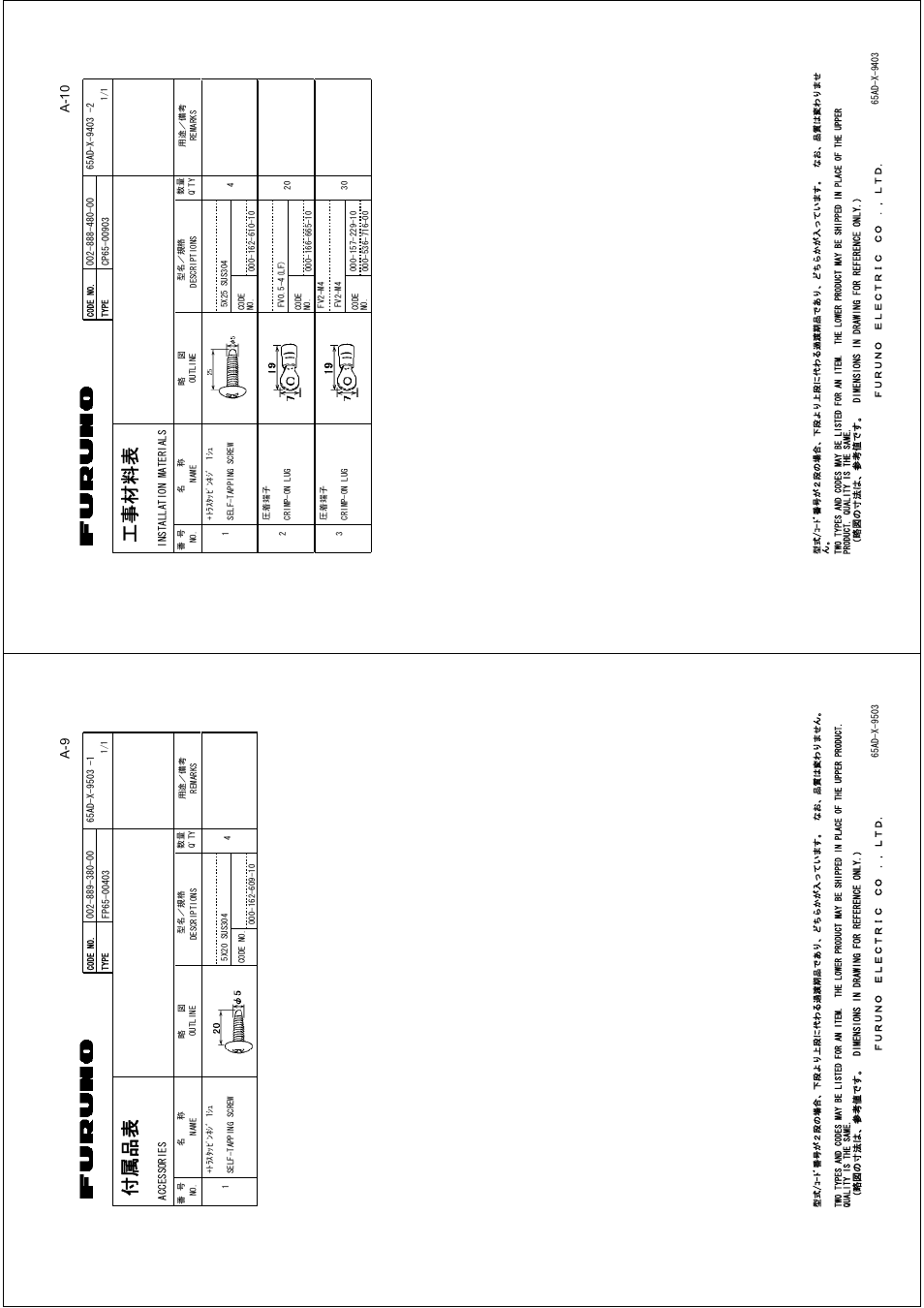 Ꮏ੐ ᧚ ᢱ, A-10 | Furuno FE-700 User Manual | Page 35 / 60