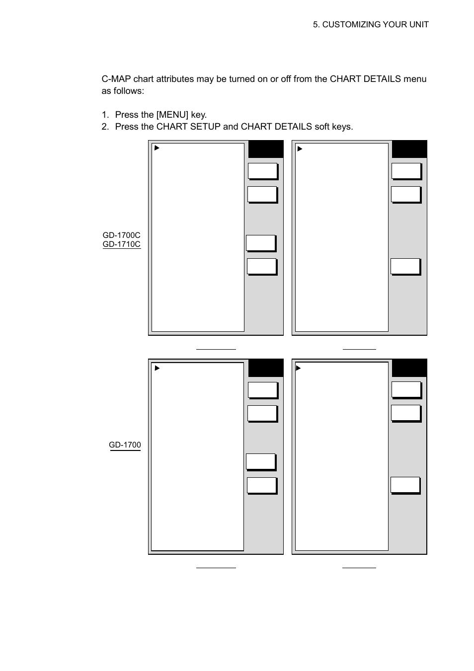 Chart details menu (c-map), Customizing your unit, Page 2 page 1 | Gd-1700 | Furuno GD-1700C User Manual | Page 181 / 249