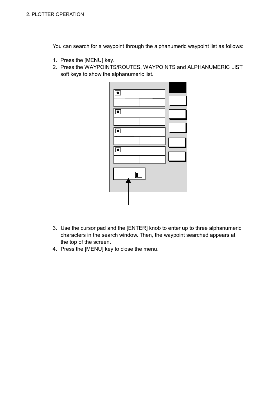 Plotter operation, Search window | Furuno GD-1700C User Manual | Page 70 / 249