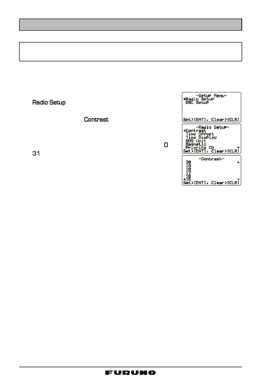 12 radio setup, 1 lcd contrast | Furuno FM-4000 User Manual | Page 56 / 84