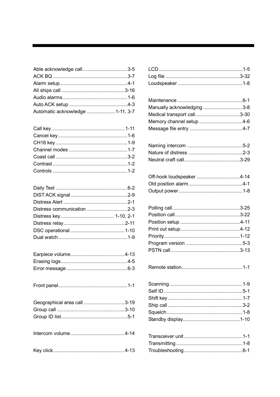 Index, In-1 | Furuno FM-8800D/8800S User Manual | Page 125 / 127