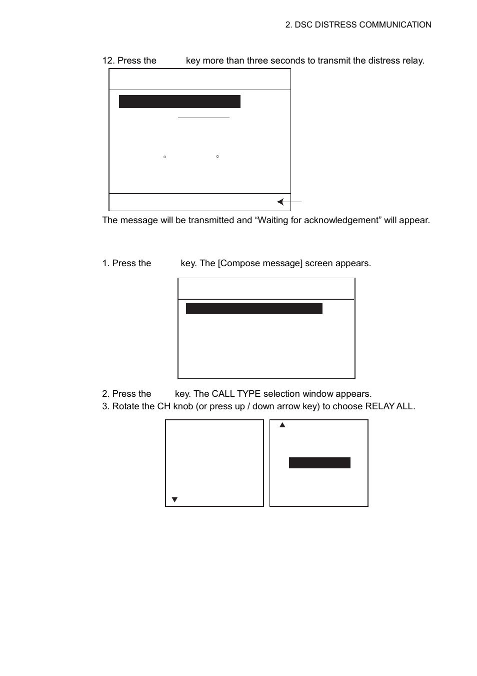 2 sending distress relay to all ships | Furuno FM-8800D/8800S User Manual | Page 39 / 127