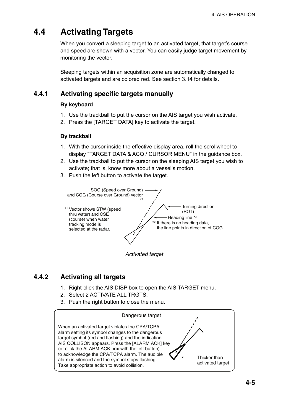 4 activating targets, 1 activating specific targets manually, 2 activating all targets | Furuno FAR-2107(-BB) User Manual | Page 179 / 312