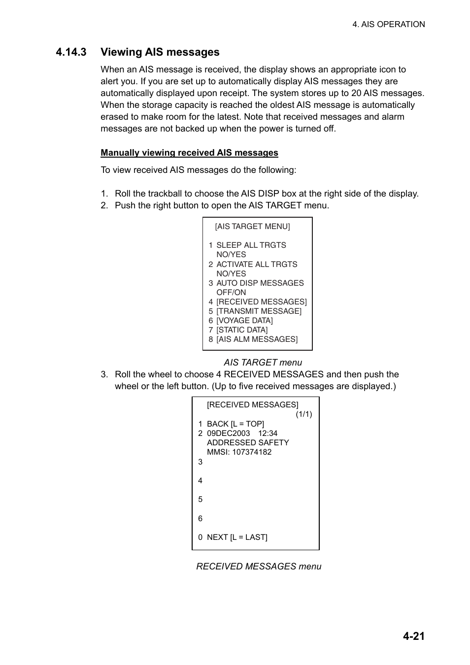 3 viewing ais messages | Furuno FAR-2107 User Manual | Page 191 / 280