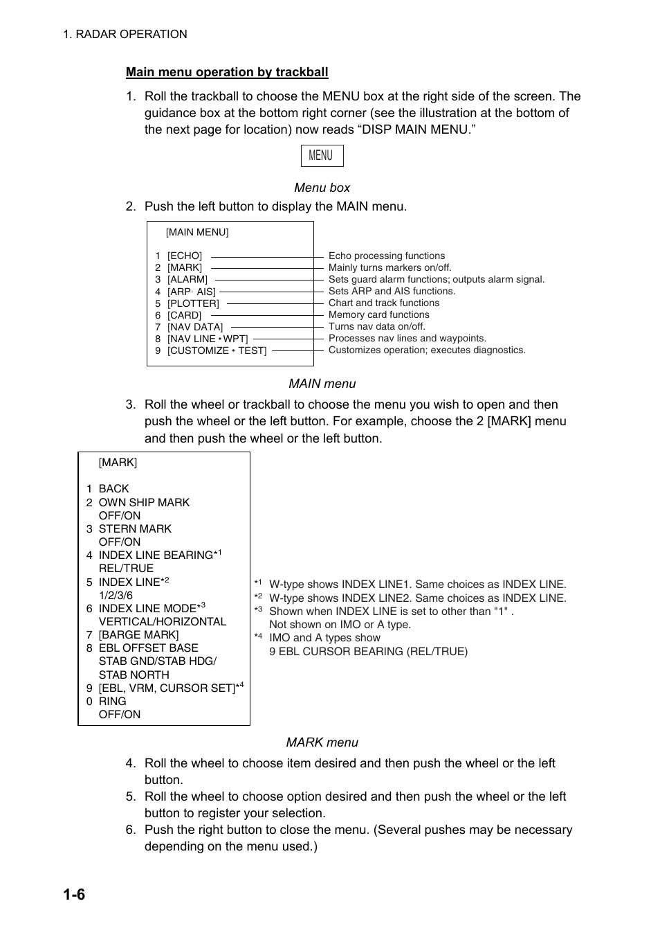 Menu | Furuno FAR-2107 User Manual | Page 32 / 280