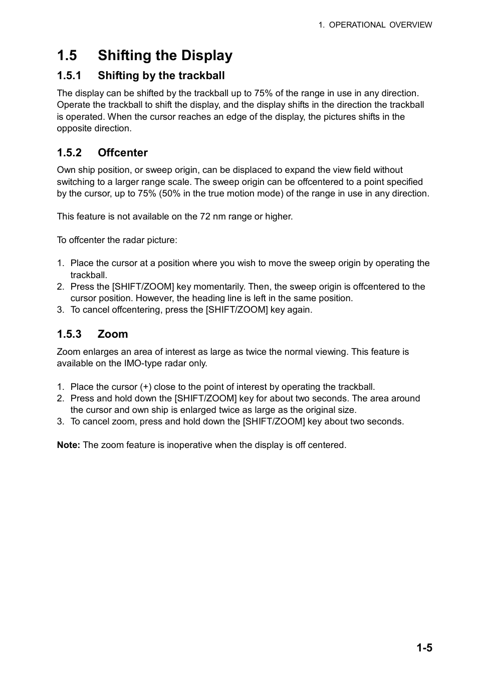 5 shifting the display | Furuno RP180 User Manual | Page 10 / 100