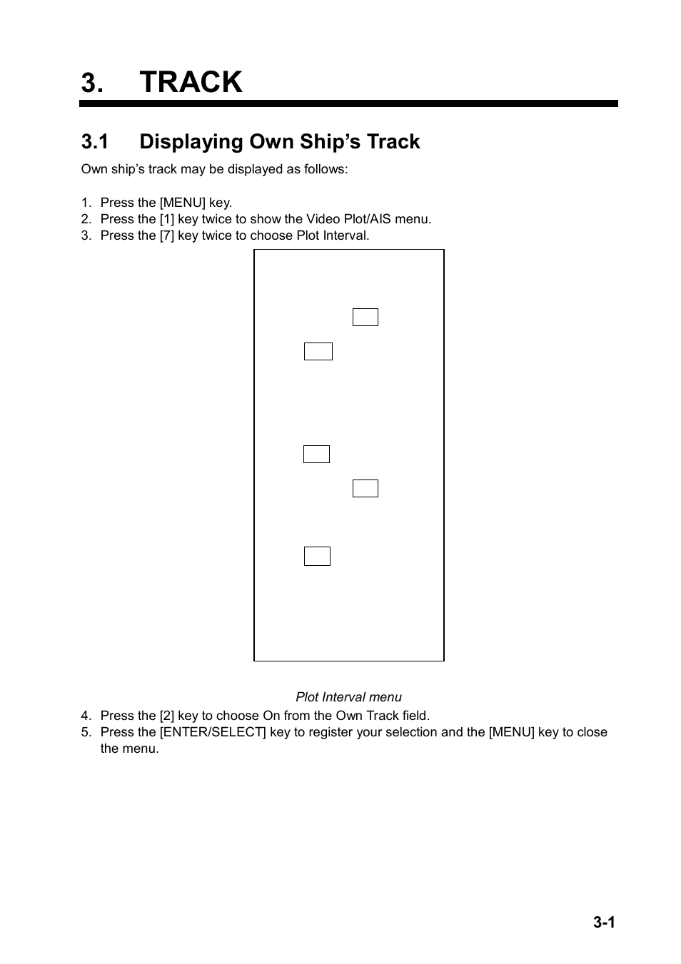 Track, 1 displaying own ship’s track | Furuno RP180 User Manual | Page 18 / 100