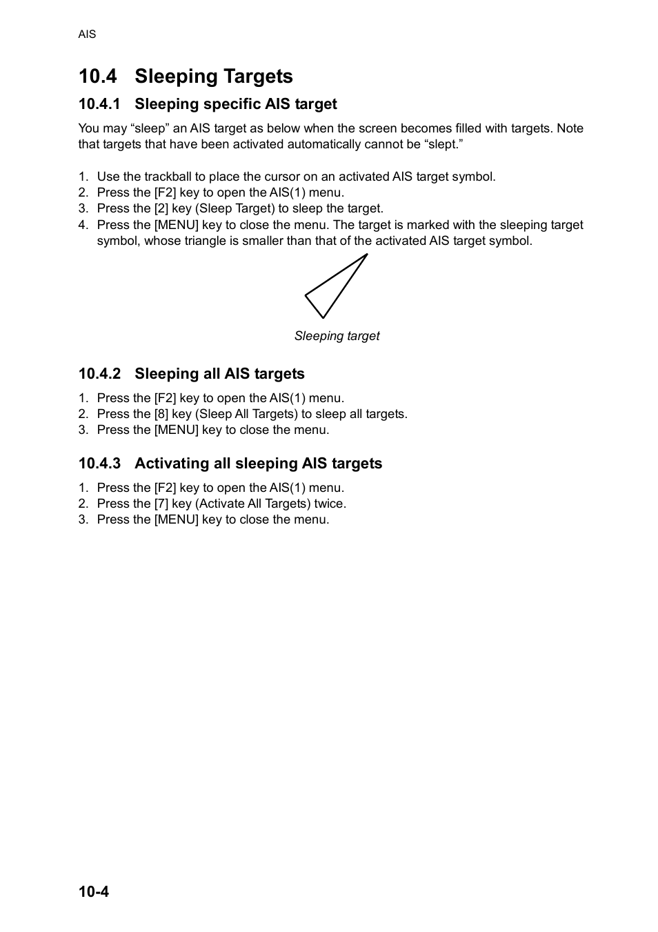 4 sleeping targets | Furuno RP180 User Manual | Page 67 / 100