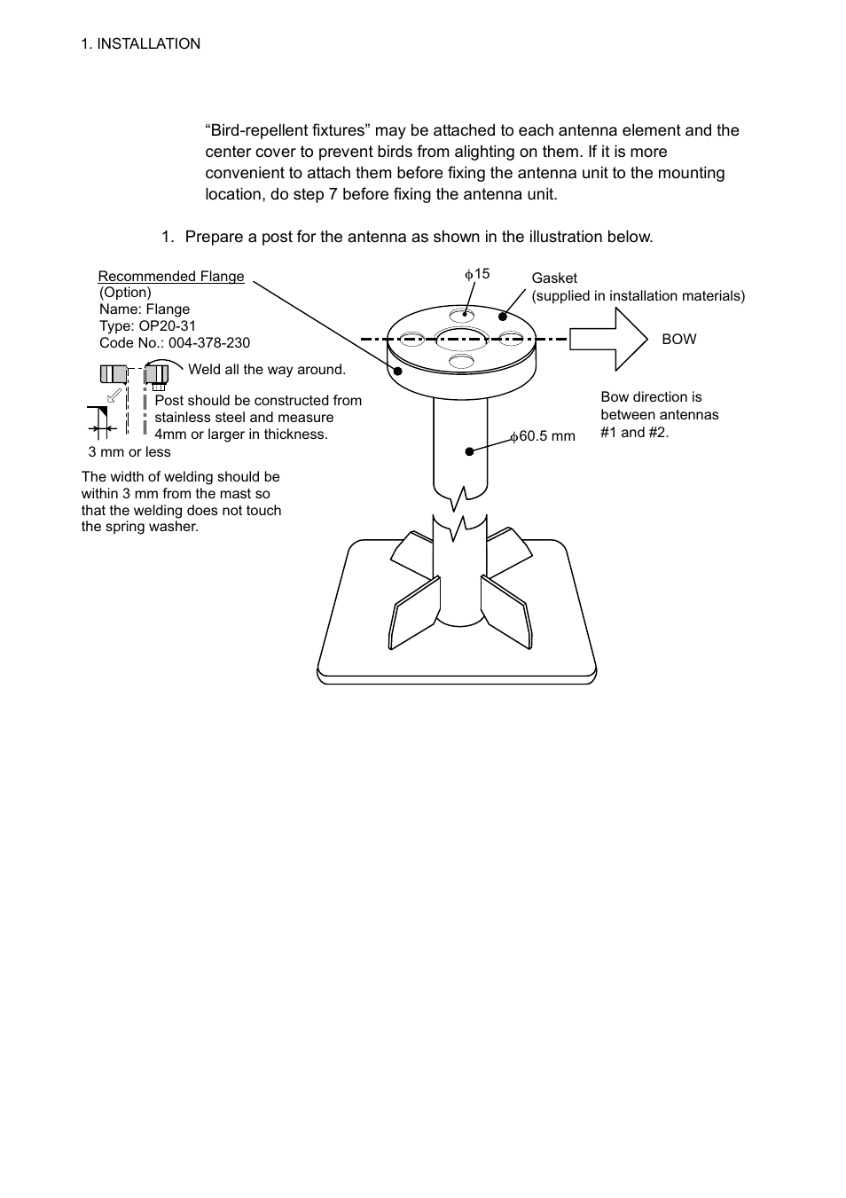 2 installing the antenna unit | Furuno SC-110 User Manual | Page 14 / 93