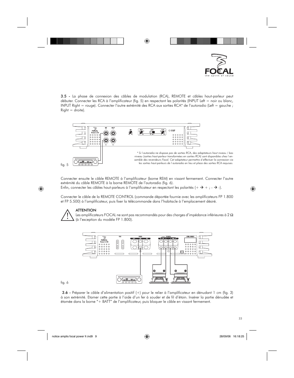 Installation | Focal FP 1.800 User Manual | Page 33 / 52