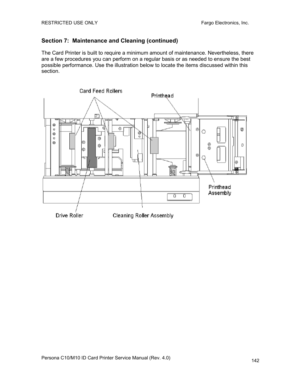Section 7: maintenance and cleaning (continued) | FARGO electronic PERSONA C10 User Manual | Page 142 / 178