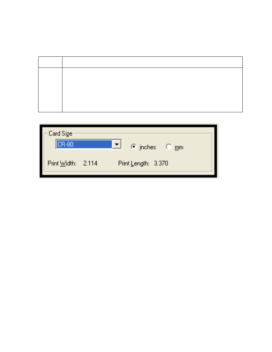 Using the card tab (persona c30), Using the card tab (persona c30) -6, Adjusting the card size option -6 | Adjusting the card size option | FARGO electronic C30 User Manual | Page 113 / 298