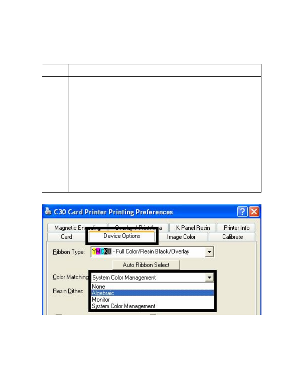 Adjusting the color matching option -20, Adjusting the color matching option | FARGO electronic C30 User Manual | Page 127 / 298