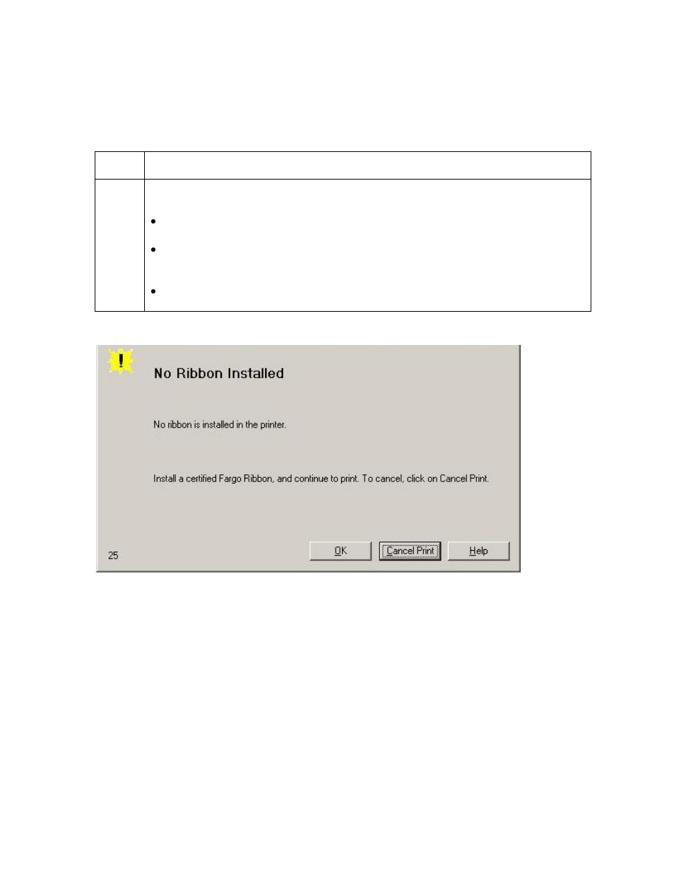 Resolving a no ribbon installed error -22, Resolving a no ribbon installed error | FARGO electronic C30 User Manual | Page 75 / 298