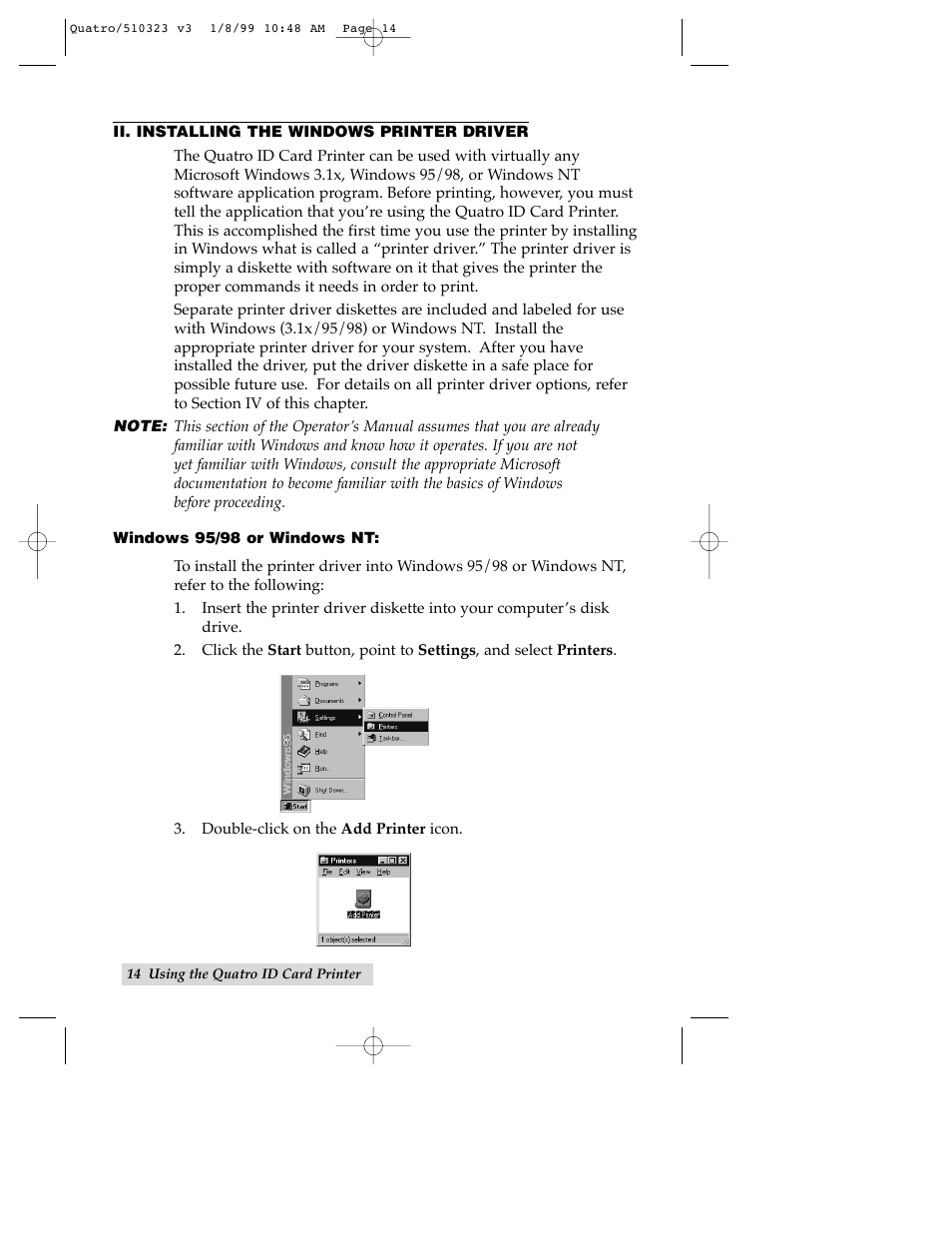 FARGO electronic Quatro ID Card Printer User Manual | Page 18 / 56