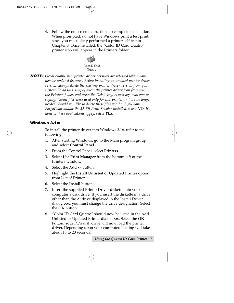 FARGO electronic Quatro ID Card Printer User Manual | Page 19 / 56