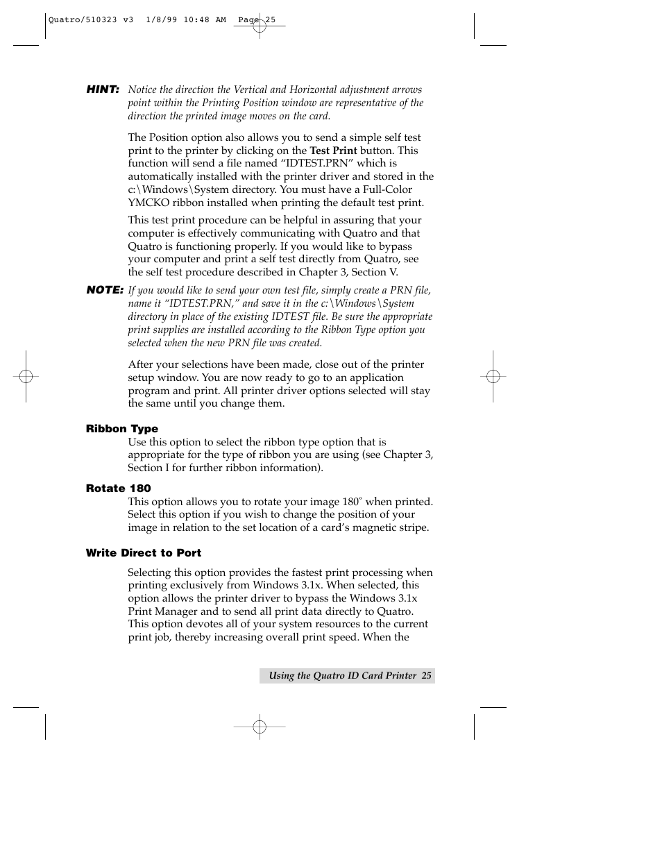 FARGO electronic Quatro ID Card Printer User Manual | Page 29 / 56