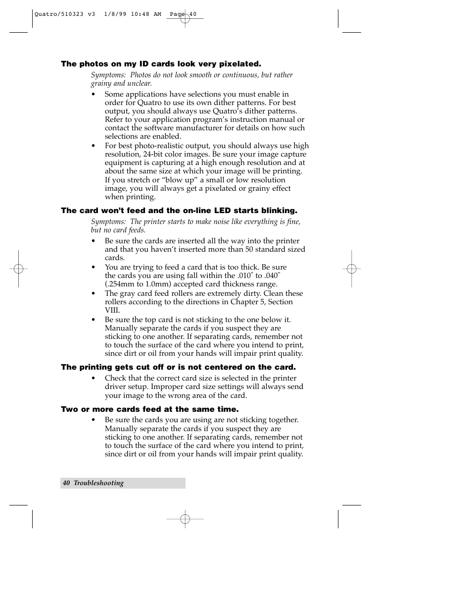 FARGO electronic Quatro ID Card Printer User Manual | Page 44 / 56