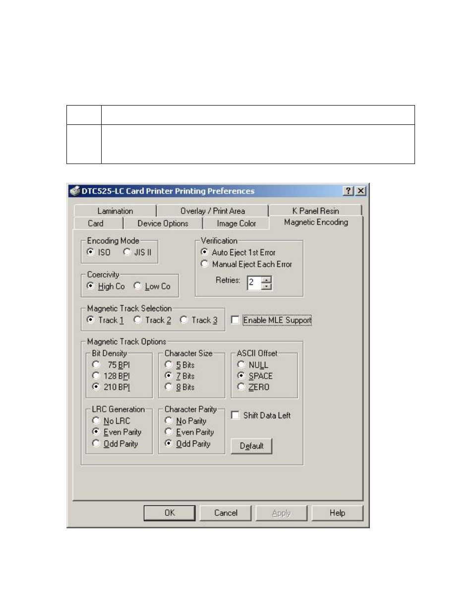 Using the magnetic encoding tab | FARGO electronic DTC500 User Manual | Page 182 / 345