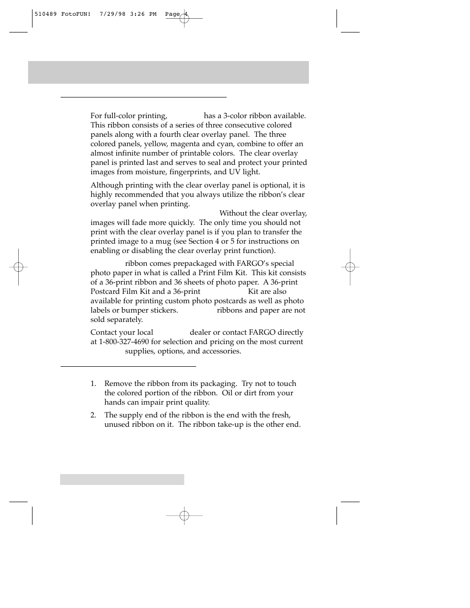 FARGO electronic FOTO 970627-510489-(04) User Manual | Page 6 / 40
