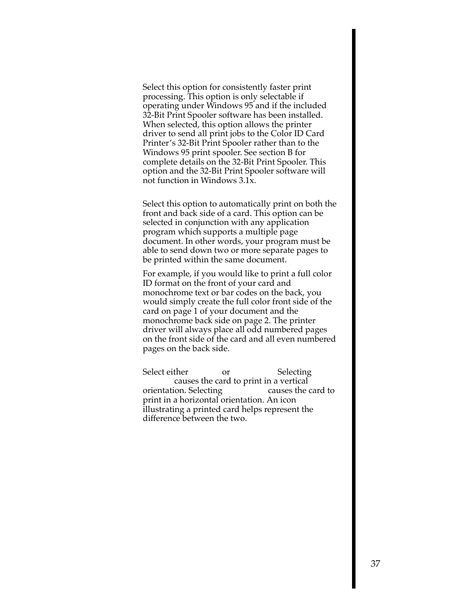 Fast 32-bit spooler, Orientation | FARGO electronic II User Manual | Page 42 / 70