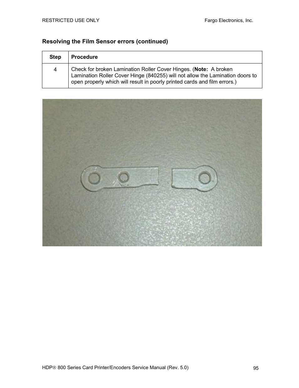 Resolving the film sensor errors (continued) | FARGO electronic HDP820 User Manual | Page 109 / 370
