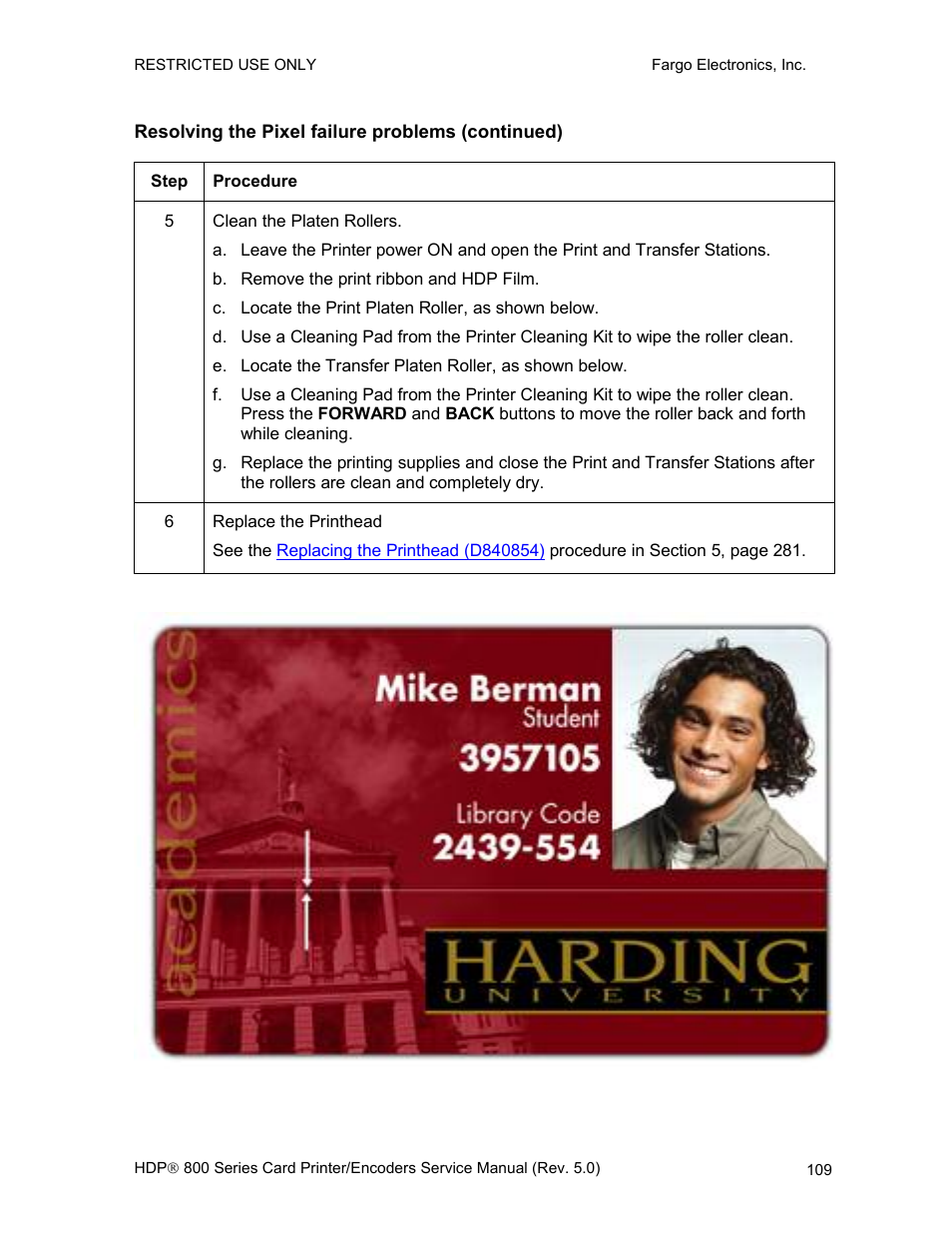 Resolving the pixel failure problems (continued) | FARGO electronic HDP820 User Manual | Page 123 / 370