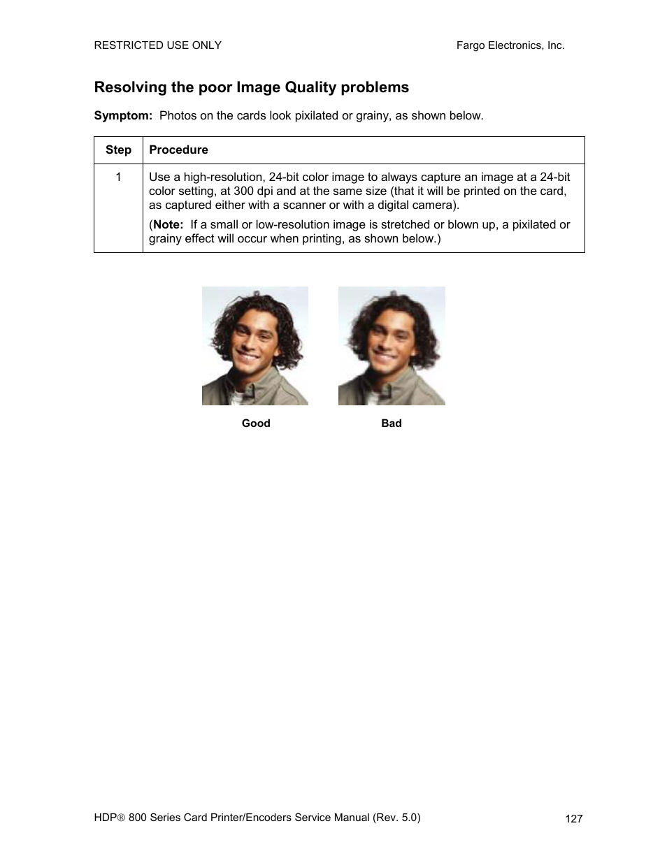 Resolving the poor image quality problems | FARGO electronic HDP820 User Manual | Page 141 / 370