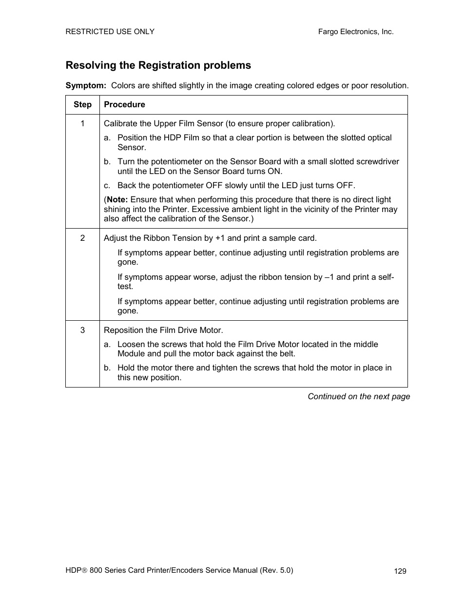 Resolving the registration problems | FARGO electronic HDP820 User Manual | Page 143 / 370