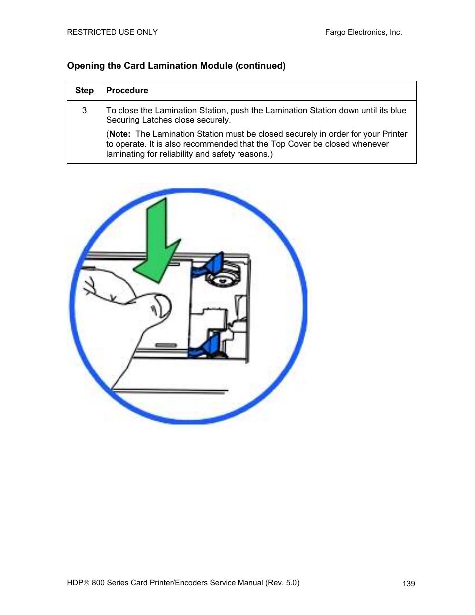 Opening the card lamination module (continued) | FARGO electronic HDP820 User Manual | Page 153 / 370