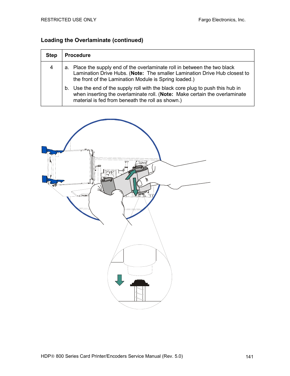 Loading the overlaminate (continued) | FARGO electronic HDP820 User Manual | Page 155 / 370
