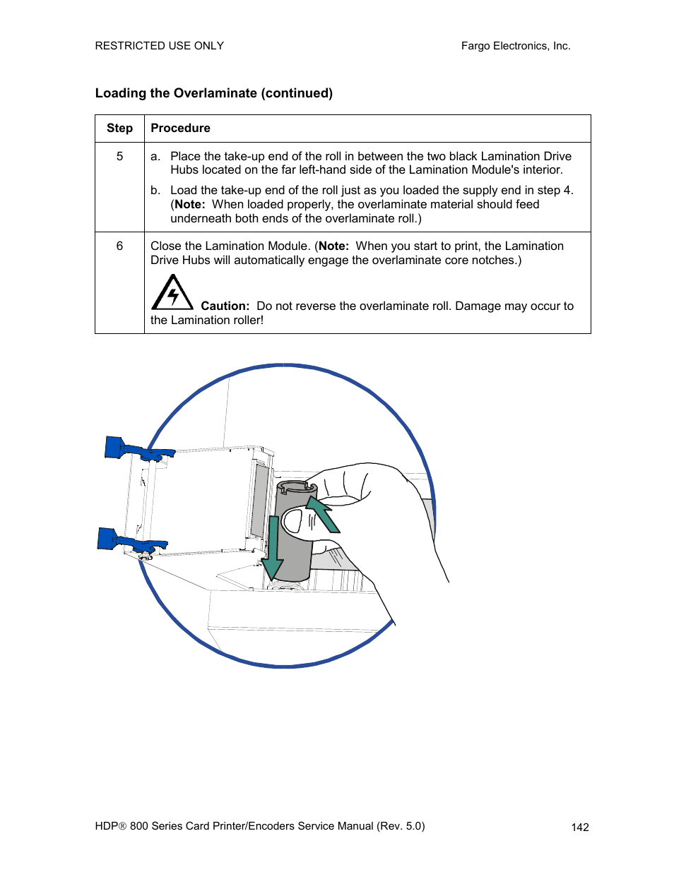 Loading the overlaminate (continued) | FARGO electronic HDP820 User Manual | Page 156 / 370