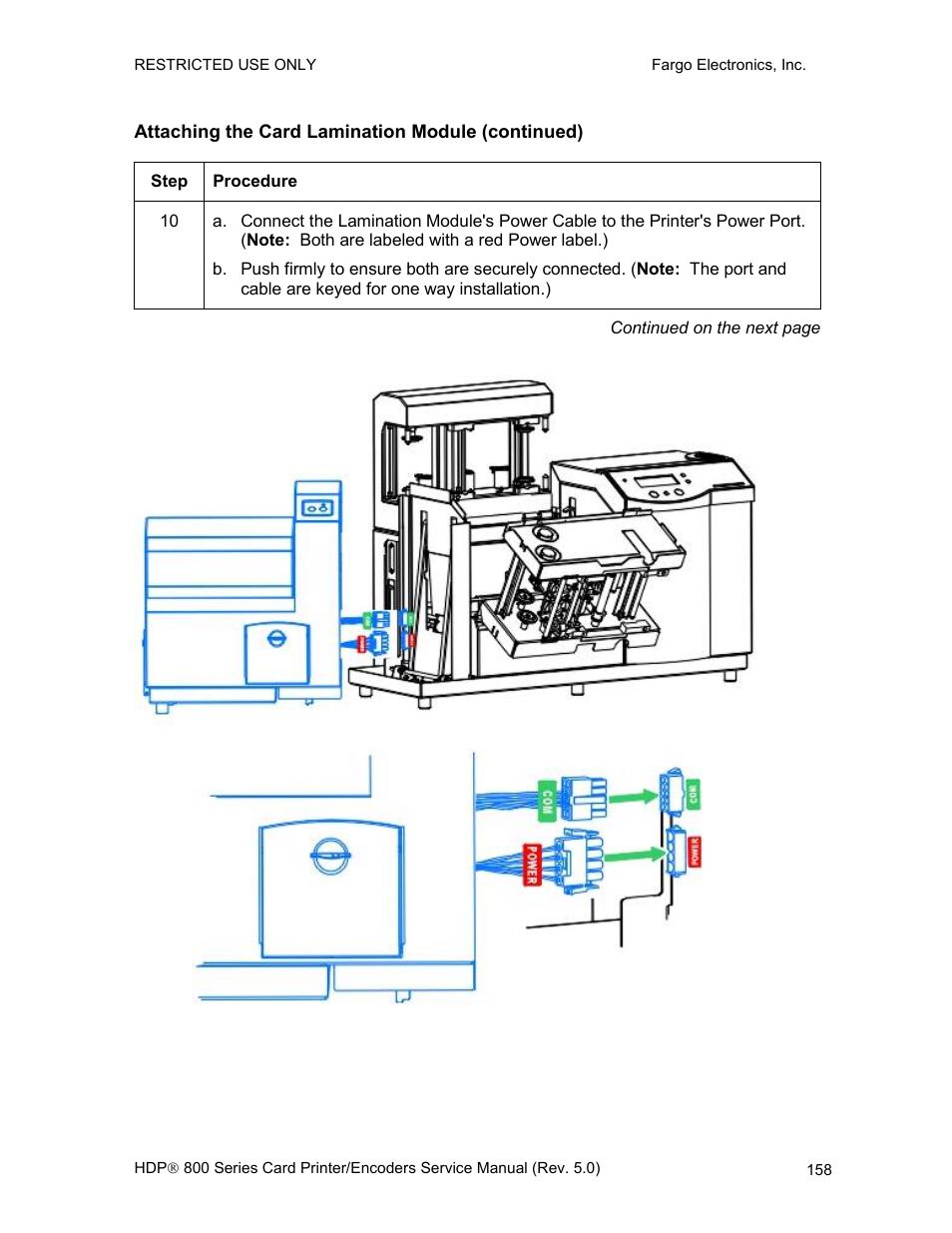Attaching the card lamination module (continued) | FARGO electronic HDP820 User Manual | Page 172 / 370