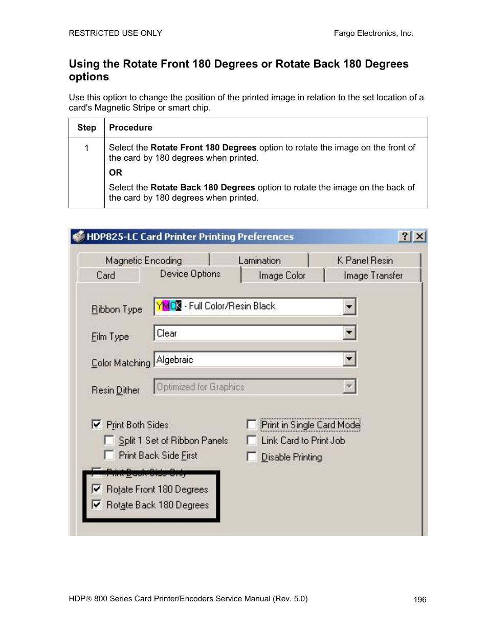 FARGO electronic HDP820 User Manual | Page 210 / 370