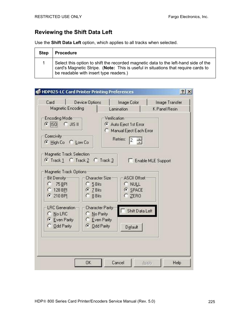 Reviewing the shift data left | FARGO electronic HDP820 User Manual | Page 239 / 370