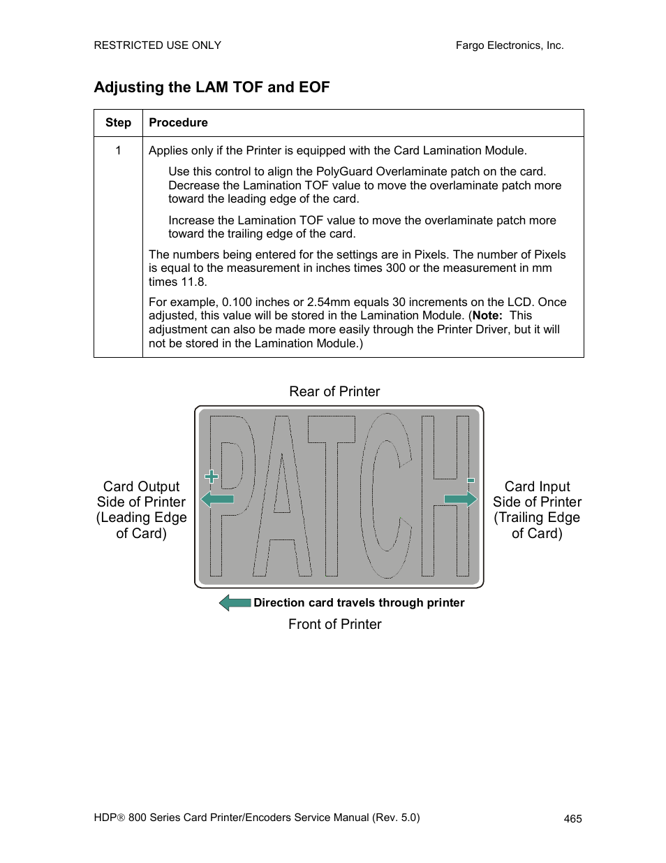 Adjusting the lam tof and eof | FARGO electronic HDP820 User Manual | Page 300 / 370